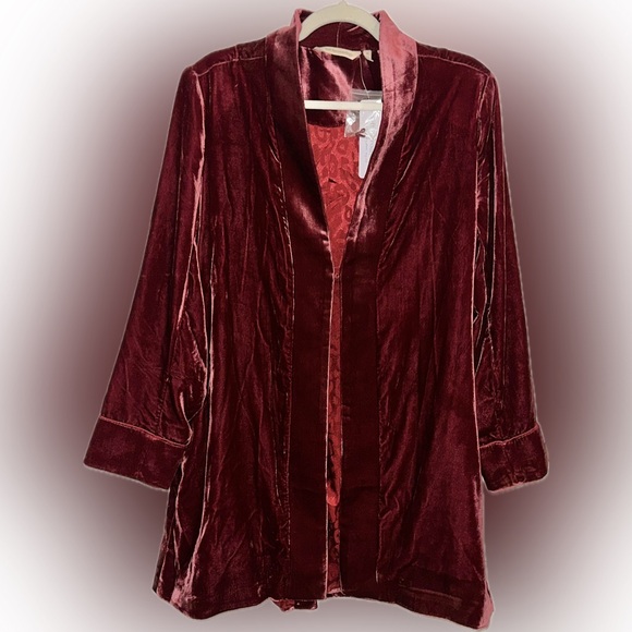 Soft Surroundings - Aria Velvet Jacket & Velvet Wide Leg Pant Set - Picture 6 of 14